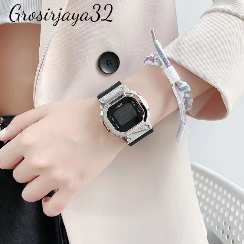 (GROSIRJAYA32) Jam Tangan Wanita Fritzy Single Display Waterproof Electronic Sports Square Leisure Digital Fashion Couple Outdoor Watches