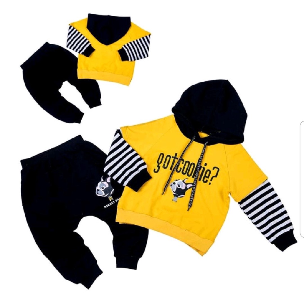 SETELAN ANAK LAKI&quot;/SETELAN HOODIE LENGAN PANJANG CELANA PANJANG/ UNTUK ANAK USIA 6 BULAN SAMPAI 4 TAHUN/COD