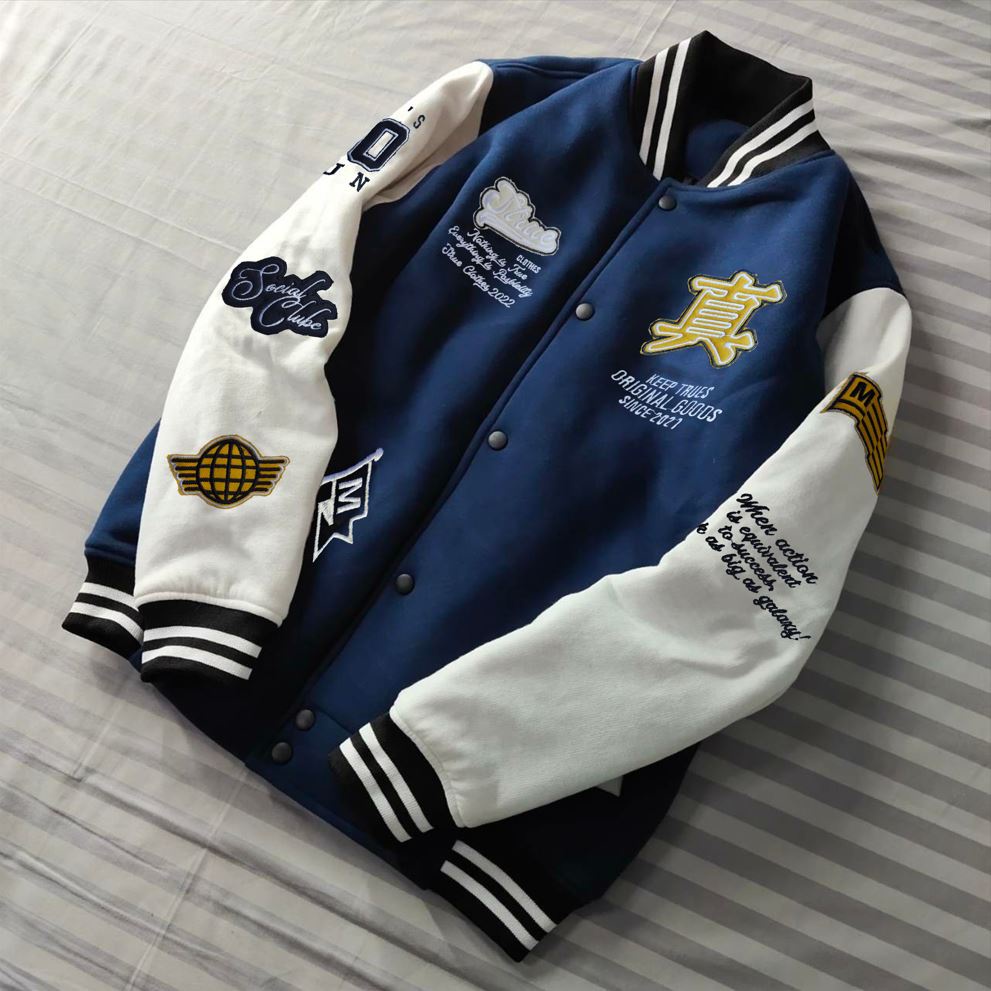 Jaket Varsity Baseball Full Bordir - Jaket Bomber Varsity Vintage - Jaket Baseball Pria New Arival - Jaket Varsity Pria jepang - Jaket Varsity Wanita Korea - Jaket Baseball Bomber varsity Motif Bordir Jahitan