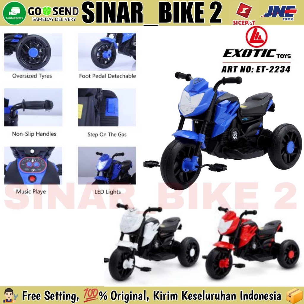 (2 In 1 ) Motoran Aki EXOTIC Tricycle EMT-2234 &amp; 2214 Gowes Dan Aki