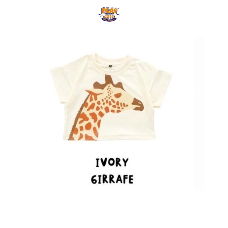 Playdate Animal Korean Oversize Tee Baju Kaos Anak Laki Laki Perempuan Unisex Atasan Lengan Pendek Kids 1 sd 5 Tahun Katun