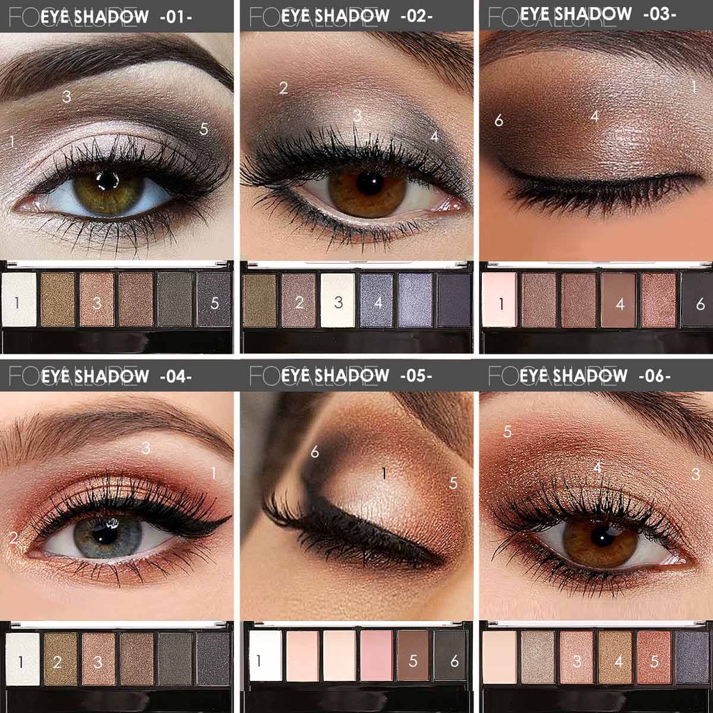 NIK - FOCALLURE Eyeshadow Palette Shimmer Waterproof Eye Shadow Smokeyeyeshadow Makeup FA06 BPOM ORIGINAL