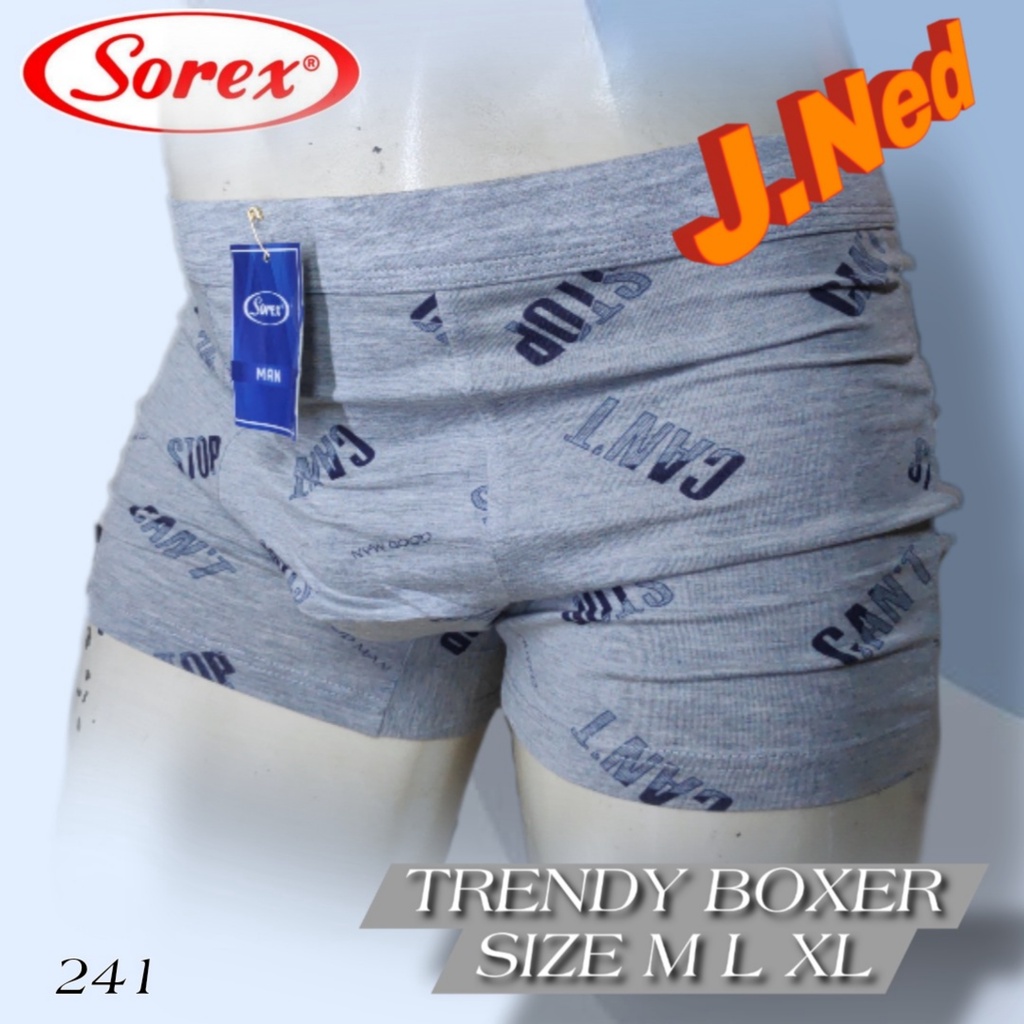 J241D HARGA 1BOX ISI 2 PCS BOXER PRIA SOREX MOTIF SIZE M - XL