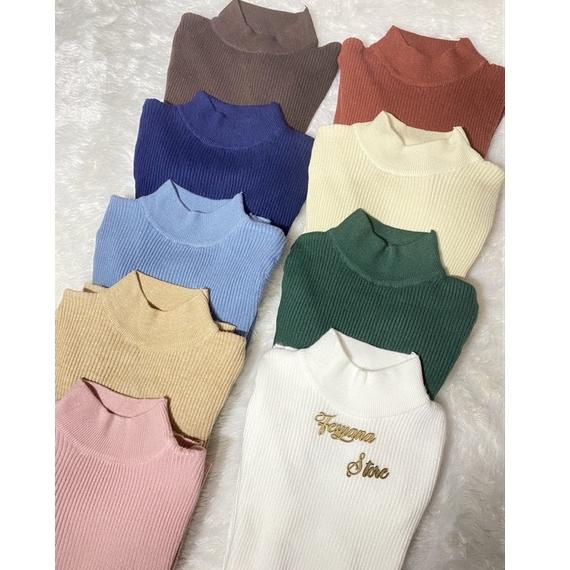 LANGSUNG ORDER ATASAN RAJUT WANITA (kerah ) Baju Rajut Wanita Kaos Import Wanita Lengan Panjang / ma