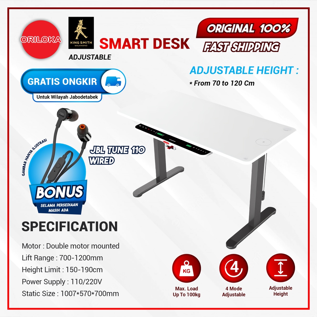 Kingsmith Adjustable Smart Table / Meja Multifunctional