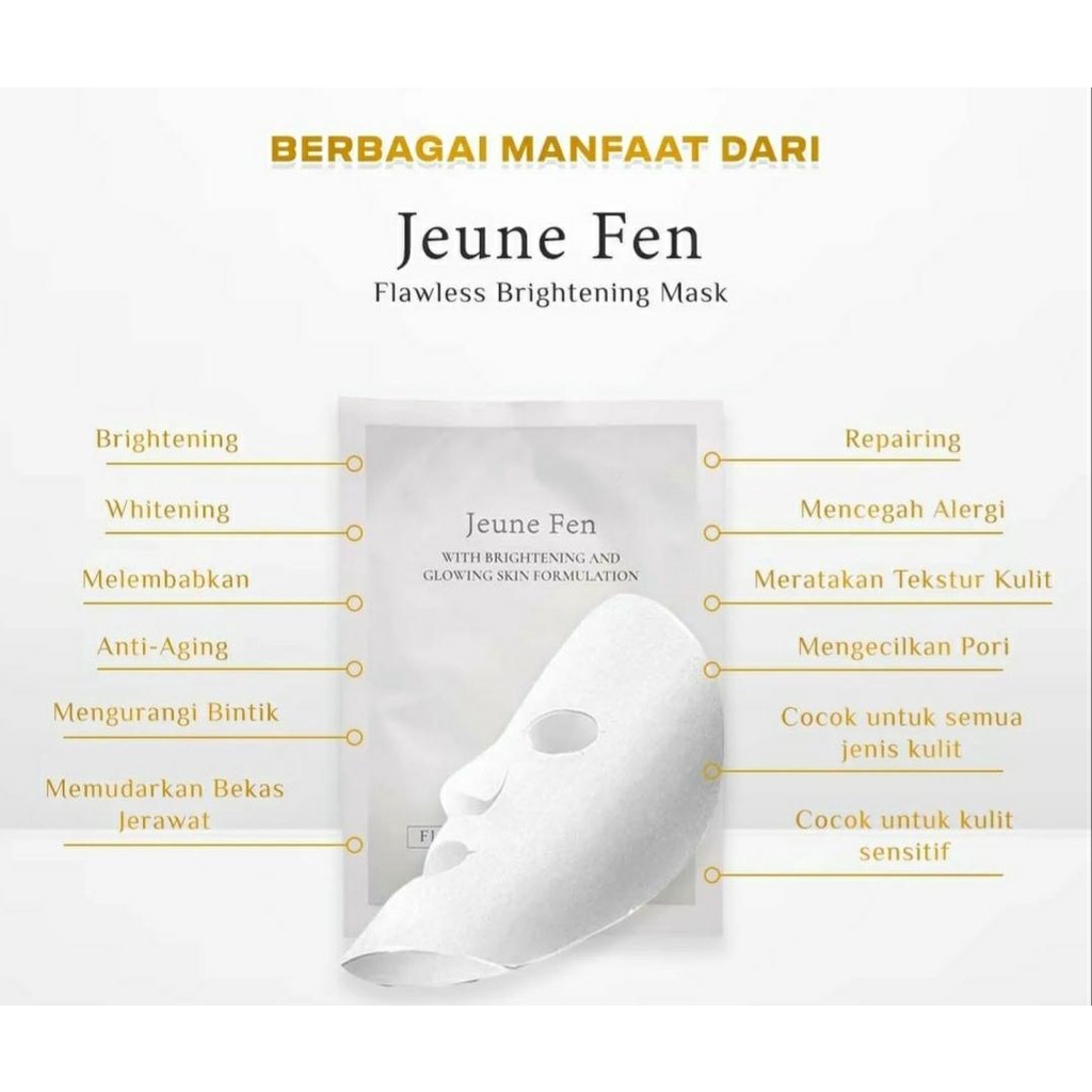 JUENE FEN Brightening and Glowing  Mask ORIGINAL MASKER WAJAH ORIGINAL 100%