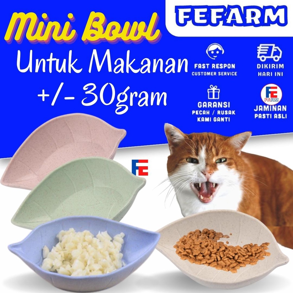 Tempat Makan Kucing Pet Bowl Model Daun Premium Quality FEFARM