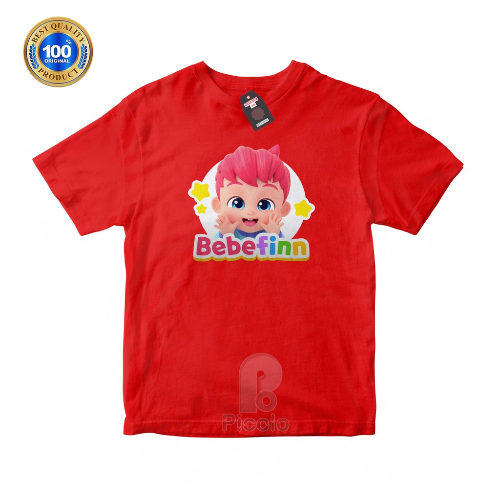 (FREE NAMA) BAJU KAOS ATASAN ANAK MOTIF KARTUN BEBEFINN UNISEX Bahan COTTUN