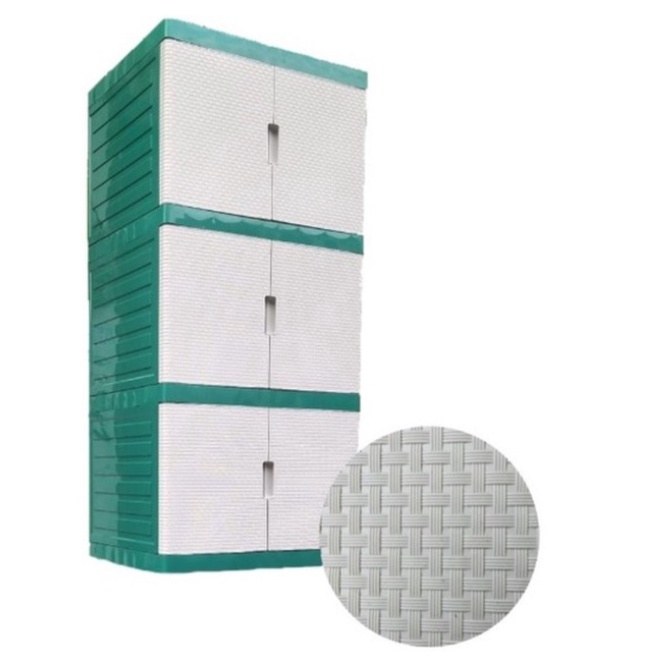 Lemari Plastik Lemari Pakaian Plastik Susun KACA ada KUNCI-MULTICLUB 3