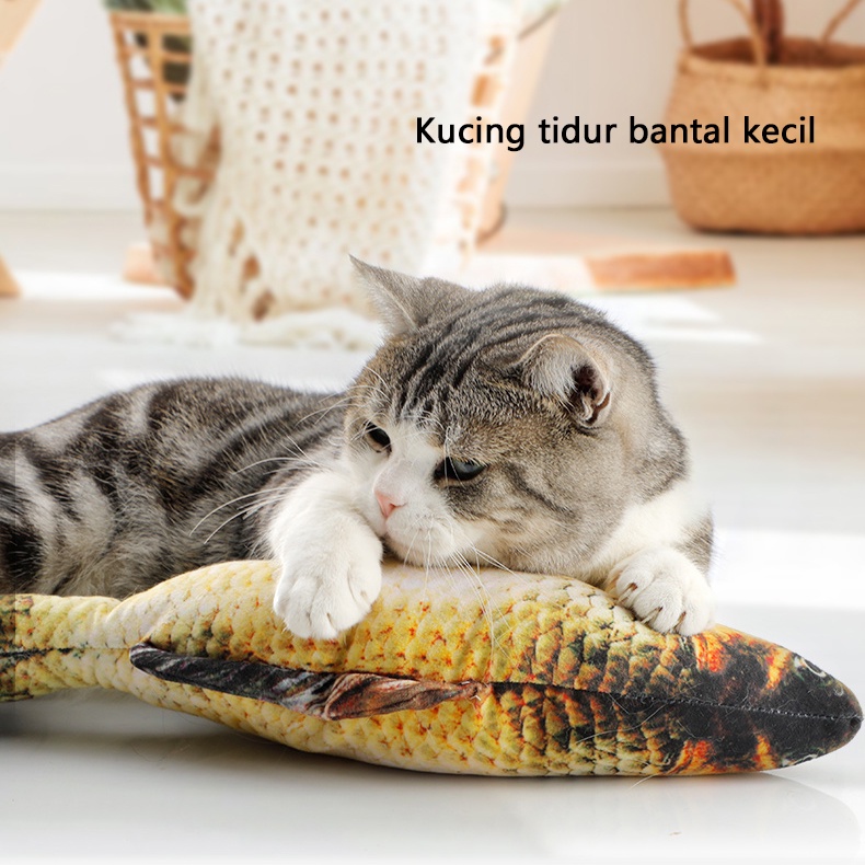 Mainan Kucing Boneka Ikan Catnip Catmint Fish Cat Toys Mainan Boneka Hewan Pet Stuffed Toys