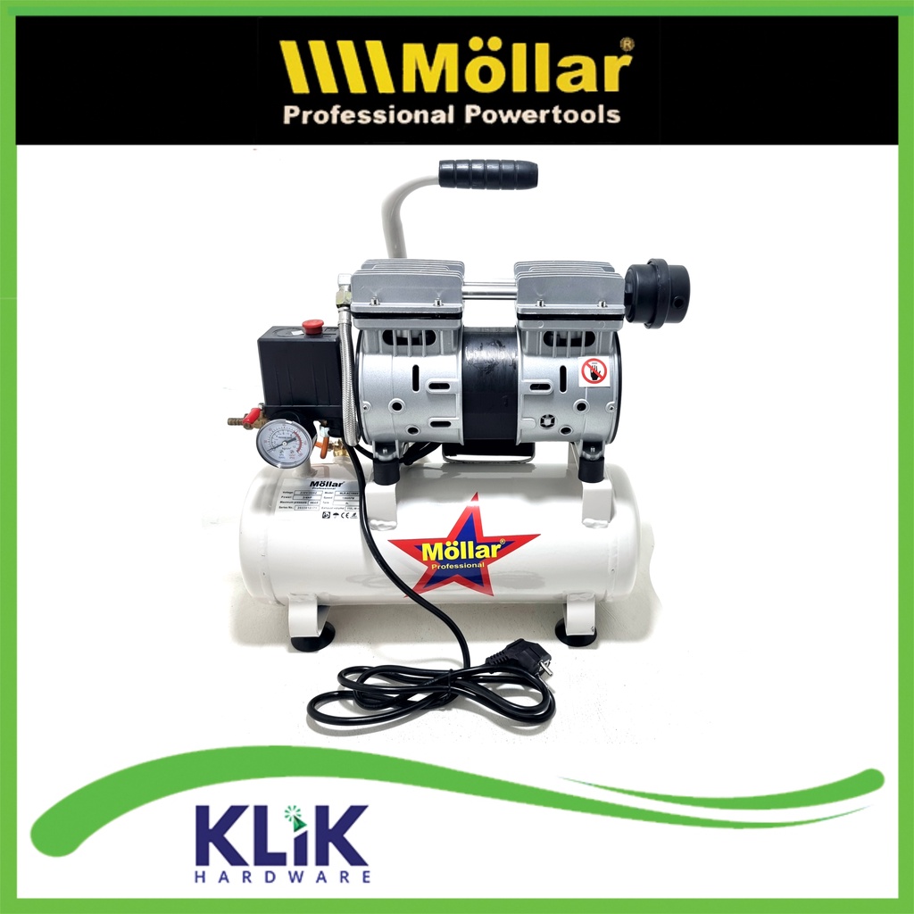 Mollar Kompresor Oil Less Silent 3/4 HP 8 Liter Oilless 550 Watt AC-1088S