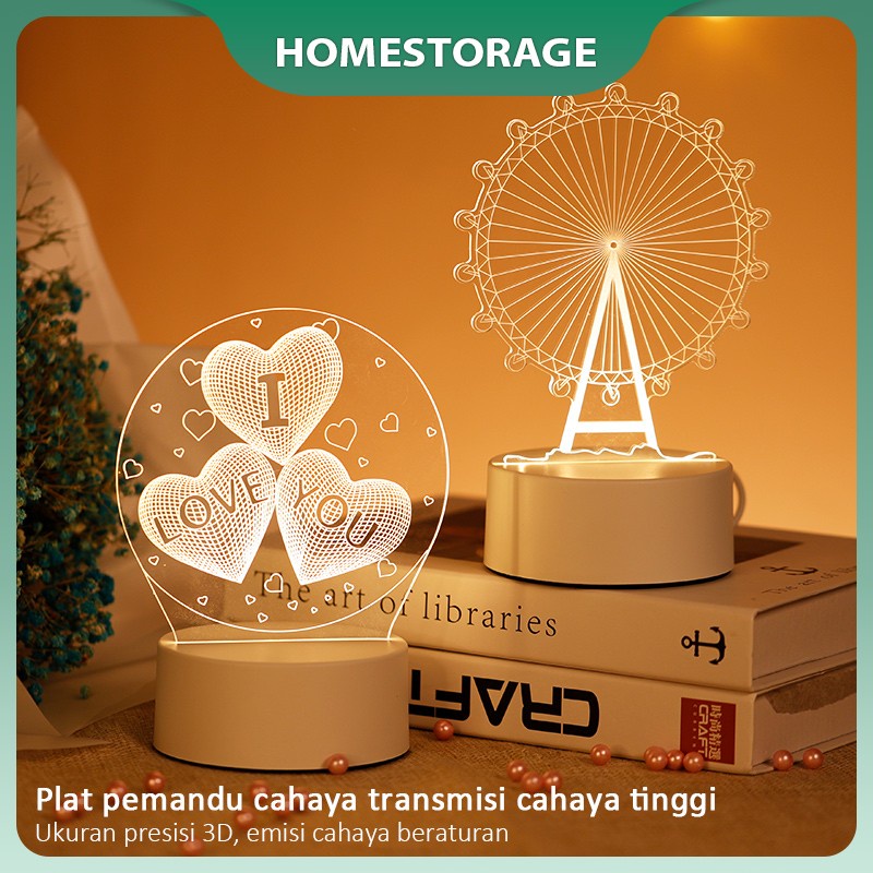 Jual Homestorage Ampu Hias Mejalampu Tidur 3d Acrylicaklirik Led