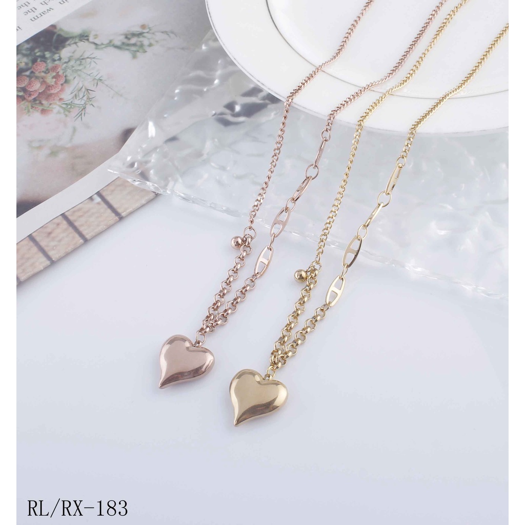 Set Perhiasan Titanium Kalung Love Dan Gelang Fashion Jewelry 183/560