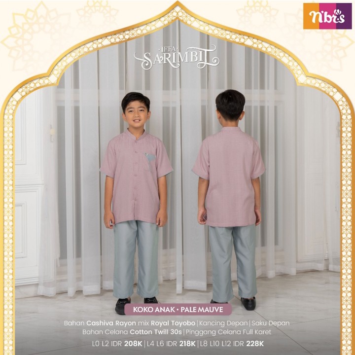 Sarimbit Nibras IFFA Pale Mauve Terbaru / Fashion Muslim Gamis Koko Sarimbit Couple Nibras Terbaru 2023
