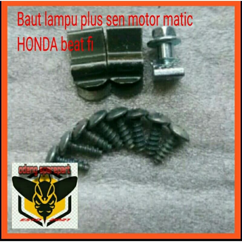 paket baut set lampu depan motor matic honda beat fi