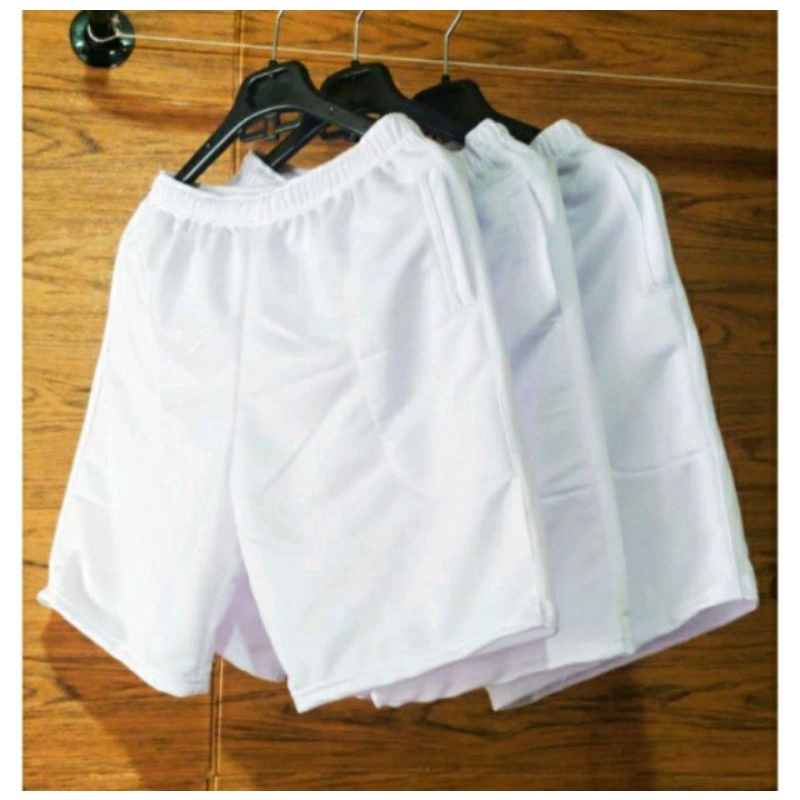 Celana Putih Polos Saku Olahraga Unisex/Celana Harian/Celana Olahraga/CelanaBadminton/Celana Bola