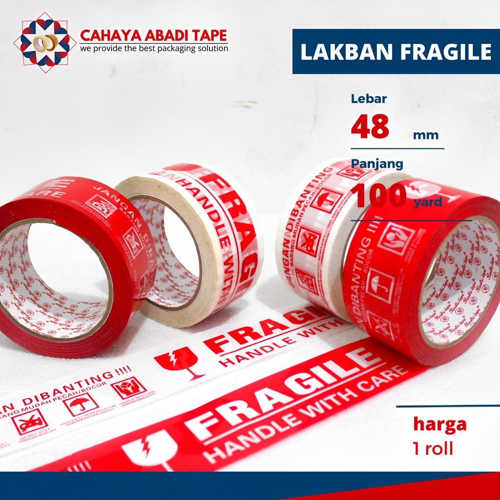 

LAKBAN BODHI FRAGILE UK 48MM X 100 YARD #PER ROLL#
