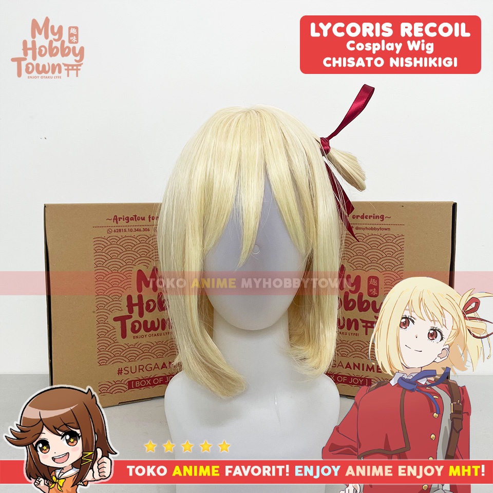 Wig Cosplay Anime Lycoris Recoil : Chisato Nishikigi Rambut Palsu