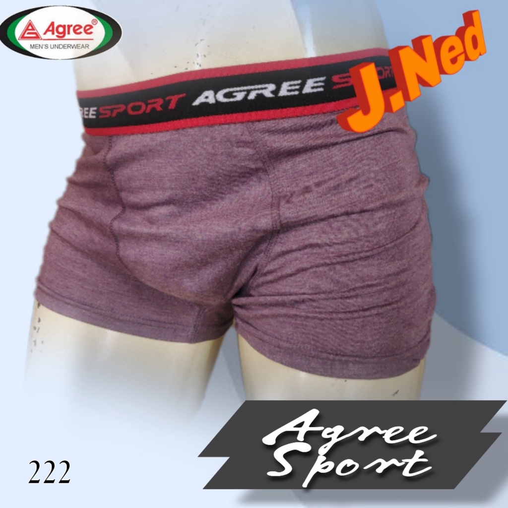 J222D - (PER BOX ISI 2 PCS) CELANA DALAM BOXER PRIA AGREE SIZE M, L, XL