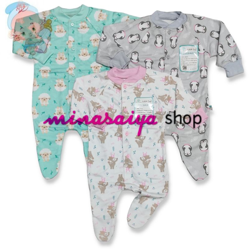 LITTLE OWL Jumper Jumpsuit Bayi SNI Tutup Kaki Usia 0 - 18 bulan