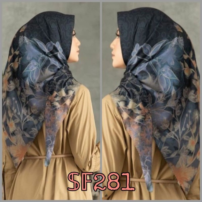 elzata hijab hijab segi empat Jilbab Segiempat Motif Warna Hitam E3V5