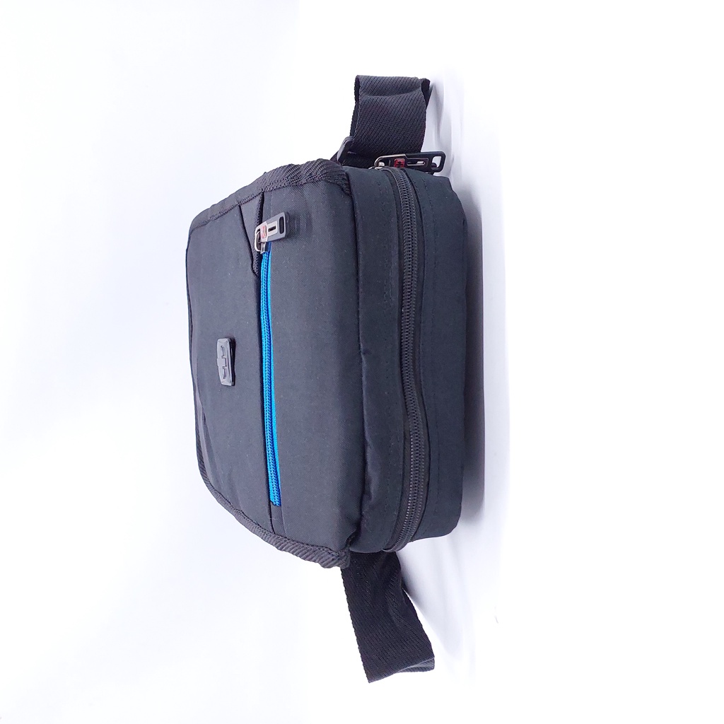 Tas Selempang Polo Kotak Jas Hujan MURAH ORIGINAL BARU / Tas Bahu One &amp; I Hitam Lis Biru Kotak Murah Compact / Tas Tali Satu Kotak Polo One &amp; i Kuat Ringan Murah + Jas Hujan / Tas BAHU Kotak KANVAS MURAH / Tas Selempang Import Polo Murah / TAS JALAN POLO