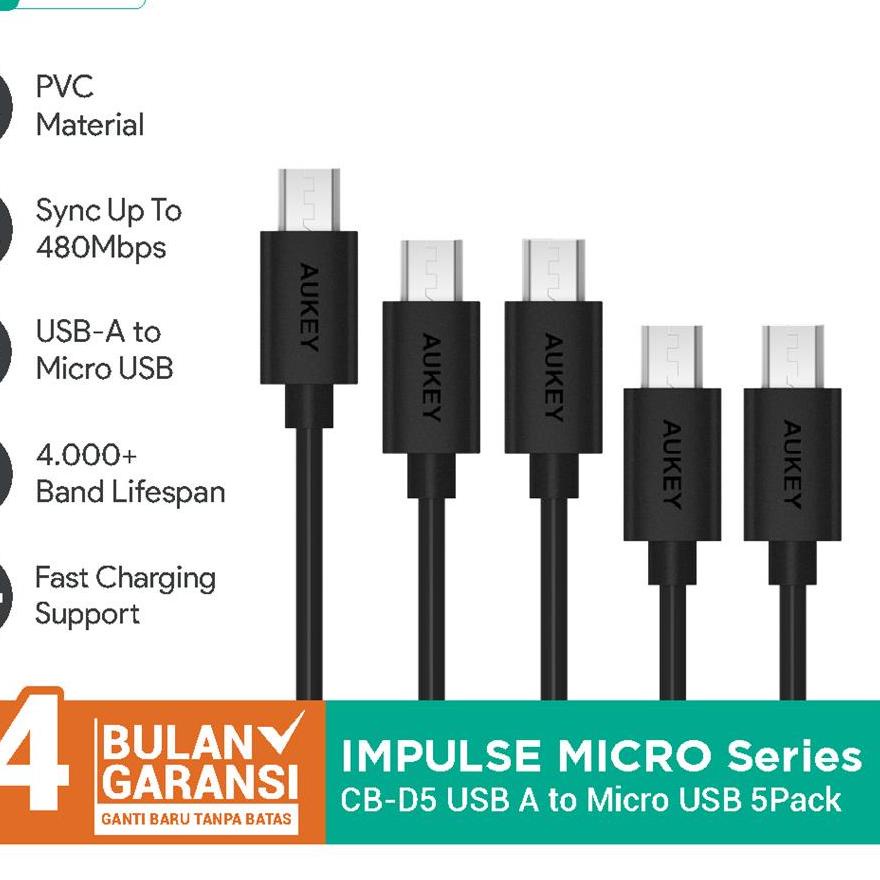 ➮ Aukey Cable Micro USB 2.0 (5Pcs) -  ⅎ