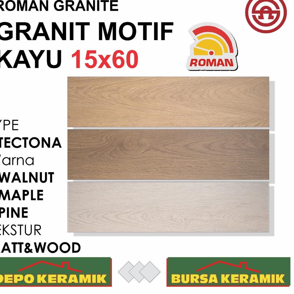 ♗ Granit Motif Kayu 15x60 dTECTONA SERIES -ROMAN- Matt&amp;Wood ☆