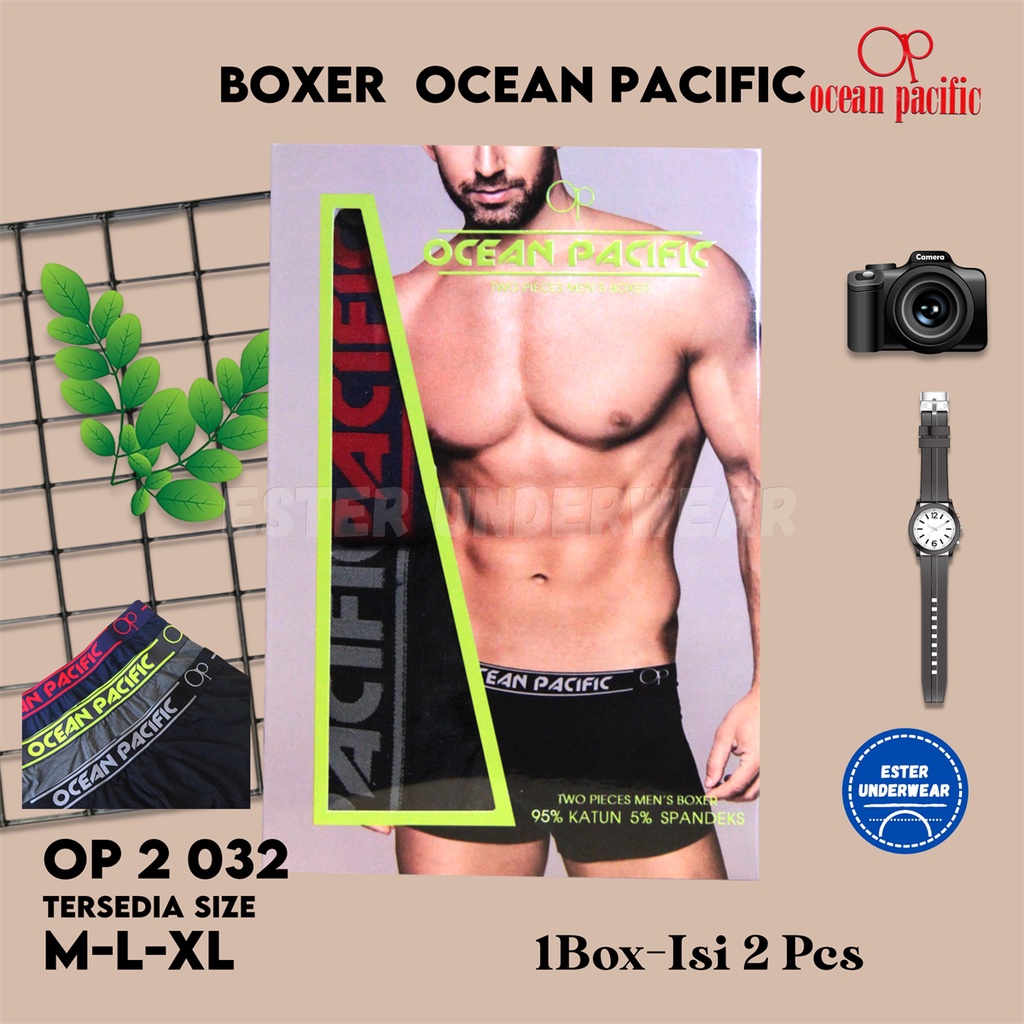 Celana Boxer Pria Ocean Pacific OP 032 isi 2 Pcs/Pack