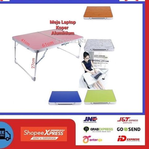 ✳ Meja Kecil Aluminium Meja Mini Belajar Lipat Koper Meja Portable Koper ☜