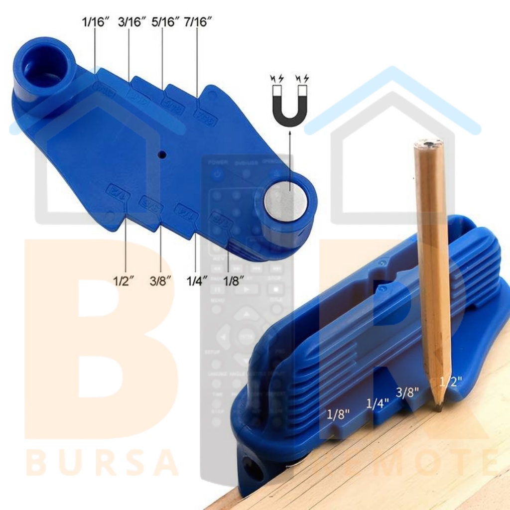 Penggaris Marking Center Finder Penanda Garis Tengah Presisi Measuring Line Ruler Woodworking Tool