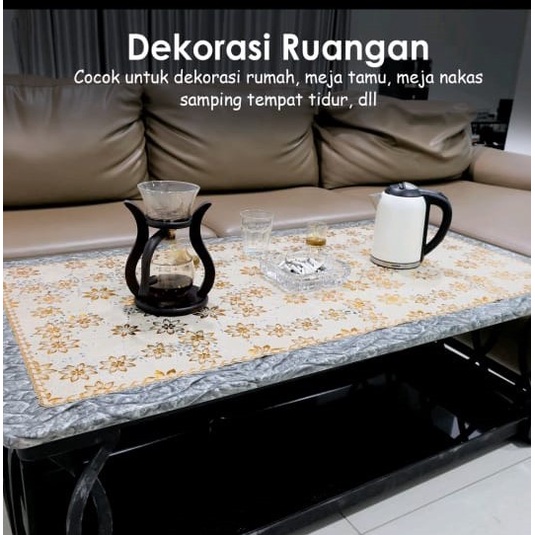 Taplak Meja Ruang Tamu Persegi Panjang Ukuran 60cm x 120cm bahan printed PVC I Taplak meja dekorasi 