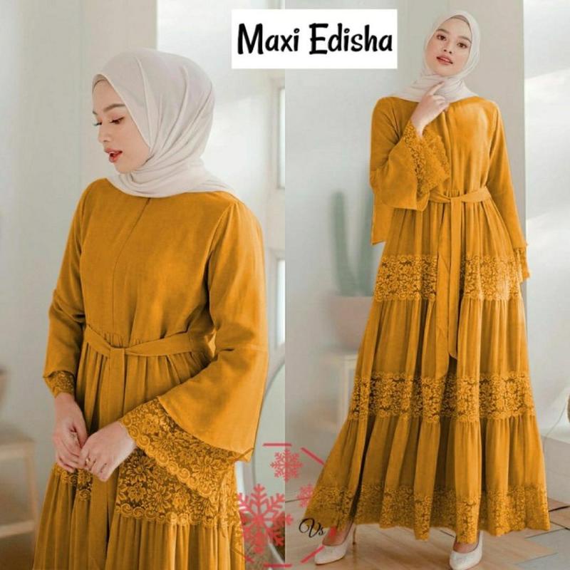 Gamis Lebaran 2023 Model Gamis Terbaru Ansori Dress Wanita Mewah Elegan Kekinian Bahan Ceruty Babydo