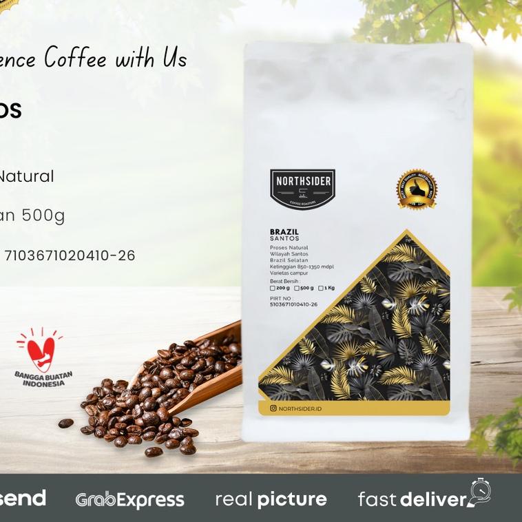 

➥ BIJI KOPI ARABIKA BRAZIL SANTOS NATURAL - 500GR NORTHSIDER COFFEE ➶