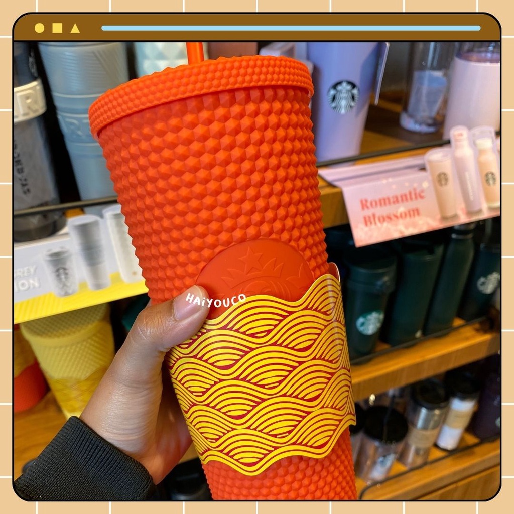 Tumbler Starbucks Winter Chinese New Year 2023 Studded Bling Cup / Tumbler Studded Bling Cup Orange 