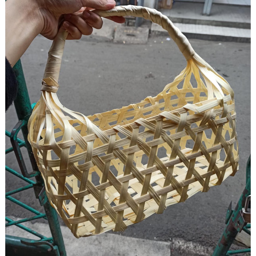 Tas Jinjing Anyaman Bambu Keranjang Hampers Botol Kantong Buah custom size