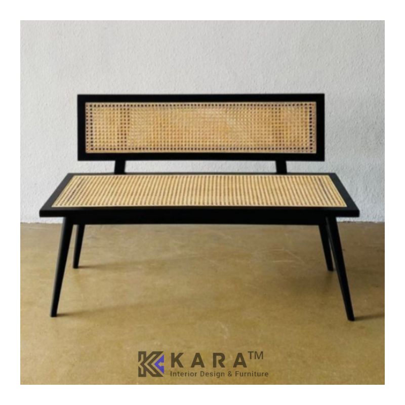 Bangku Teras Anyaman Rotan / Bangku Rotan / Bangku Makan / Bangku Cafe / Bench