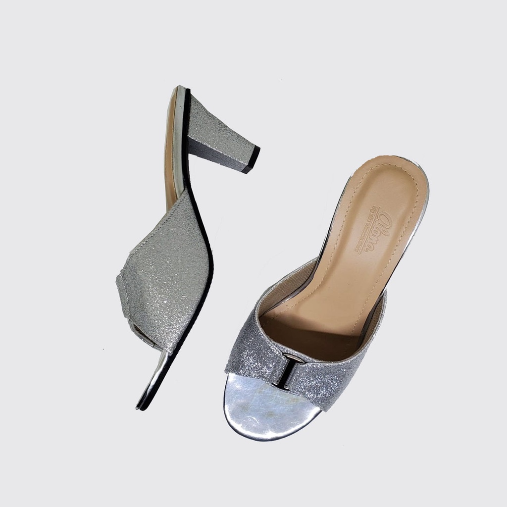 MONICA HEELS GOLD SILVER | Sandal Wanita Ukuran Besar Jumbo 40-45 Sendal Heel Premium Big Size