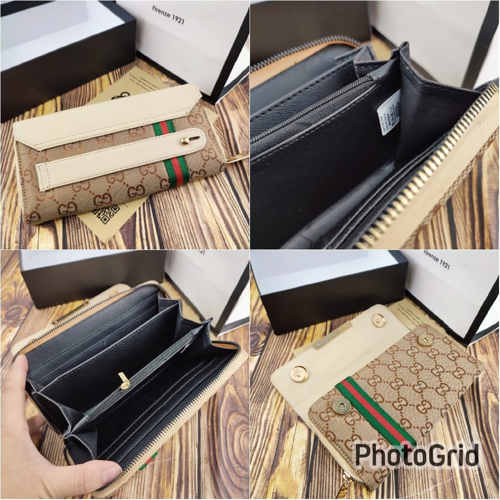 Dompet GU**I PLAT BESI PREMIUM BAHAN KANVAS TEBEL FREE BOX + PAPERBAG - DOMPET PANJANG 1 REST FULL EMBOSS - DOMPET TUTUP Gc BENDERA FREE BOX + PAPERBAG - Dompet Panjang Resleting 1 Model Tutup nagitabags 0562