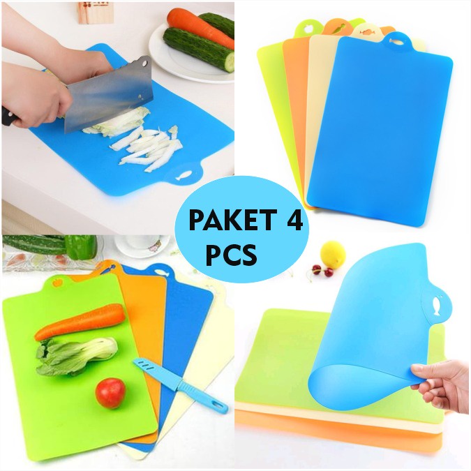 PROMO PAKET Talenan Plastik Lentur Alas Potong Telenan Chopping Cutting Board Talenan Dapur Lentur Fleksibel-TERMURAH