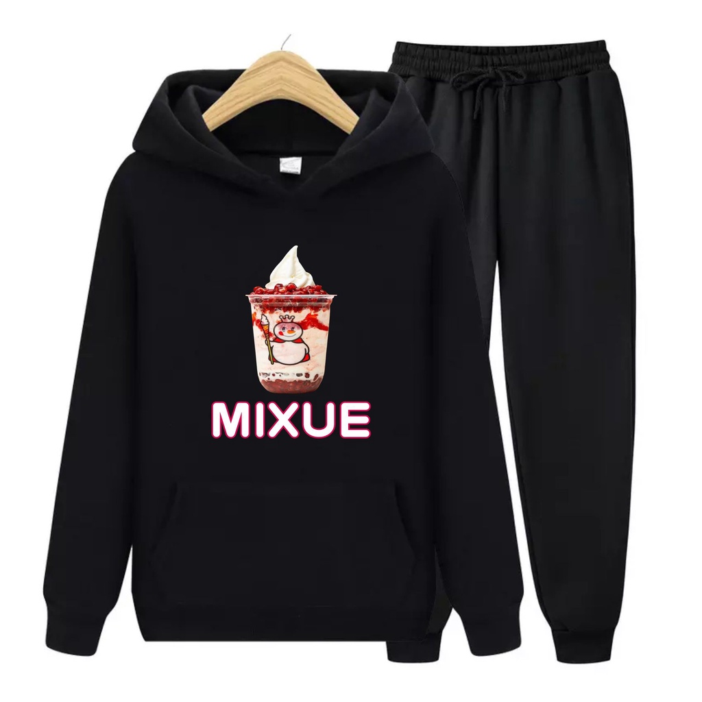 MIXUE ICE CREAM Sweater Hoodie Lengan Panjang Anak Atasan Dan Setelan Usia 4-13+Tahun  bisa Bayar Ditempat COD