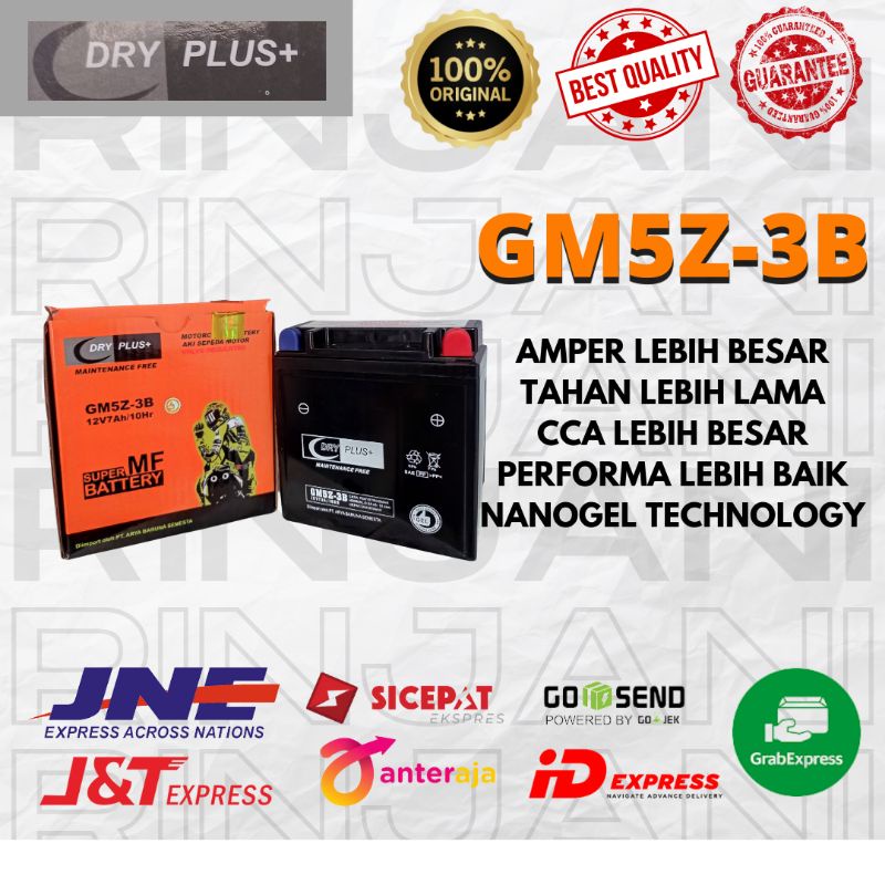 AKI MOTOR DRYPLUS GEL 7 AMPER FIZ R / GRAND ASTREA / MIO SPORTY - aki kering motor  mio sporty/ fiz 