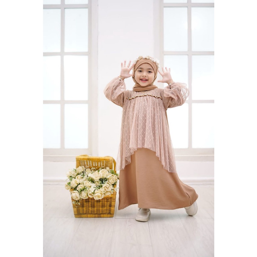 Gamis Pesta Gamis Yasmin set hijab by Cetta Anak dan Mommy