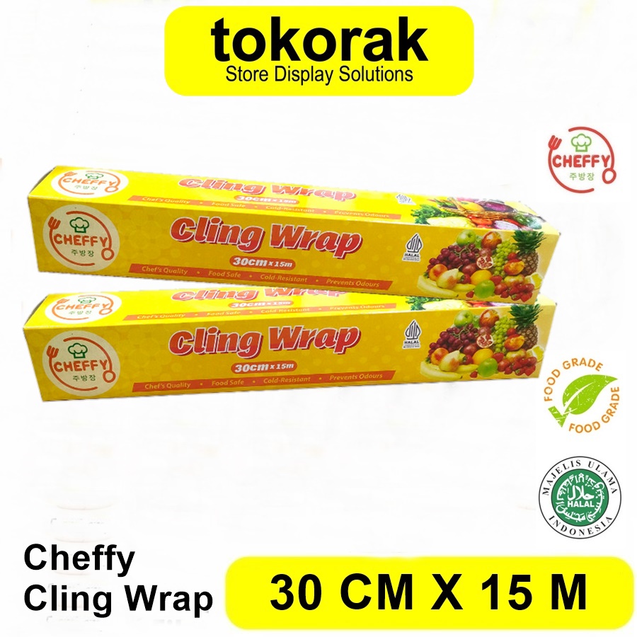 CHEFFY CLING WRAP 30 CM x 15 M PLASTIK WRAPPING FILM WRAP FOOD 15M