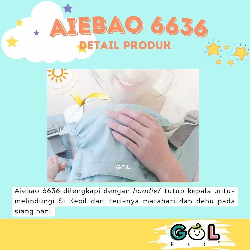 Gendongan Bayi Baby Carrier multifunction 11 in 1 Hipseat Carrier Aiebao 6636 (6626 6627 6629 6612)