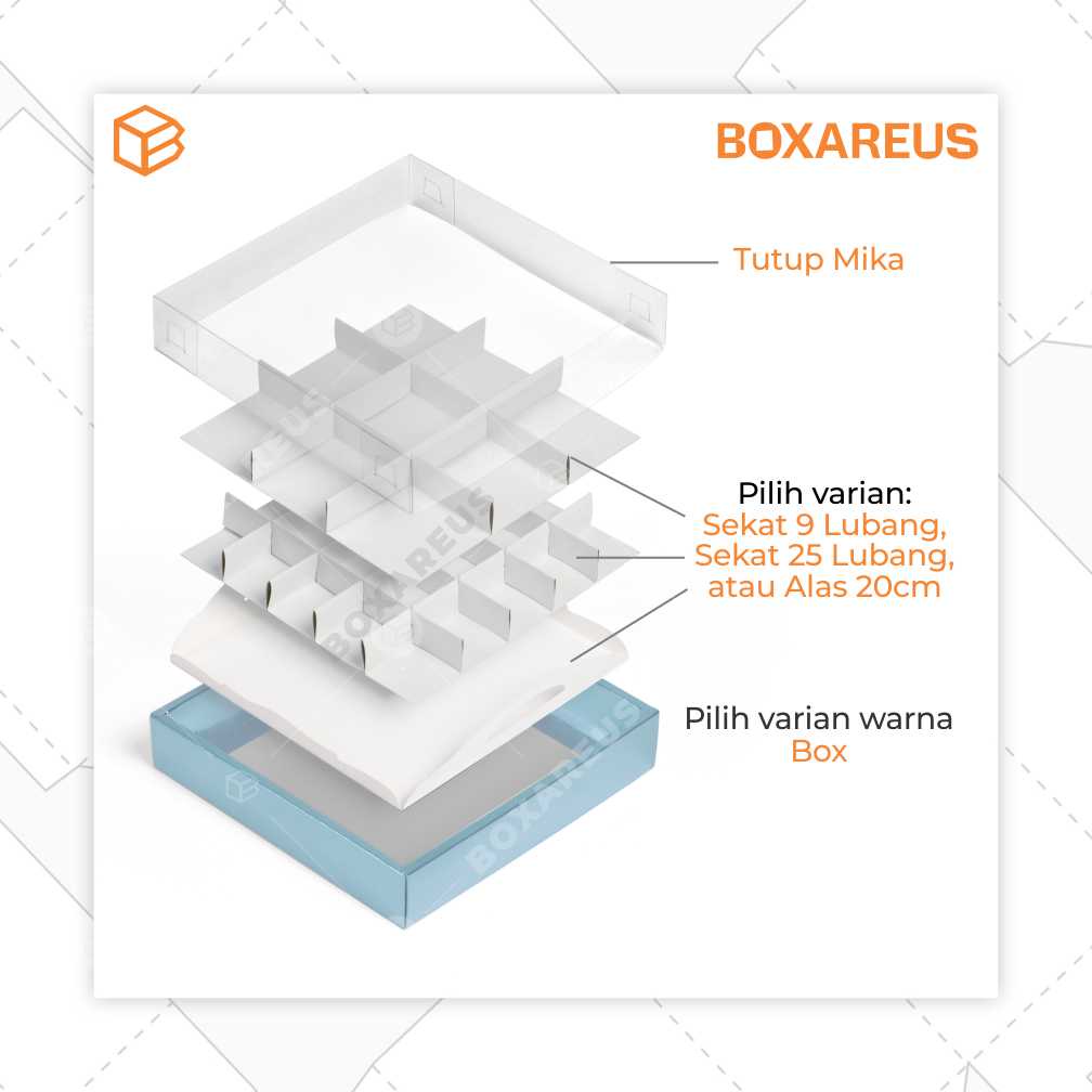 Box Nastar Pie Sekat Mika, Dus Kotak Sekat, Box Brownies | CB212135