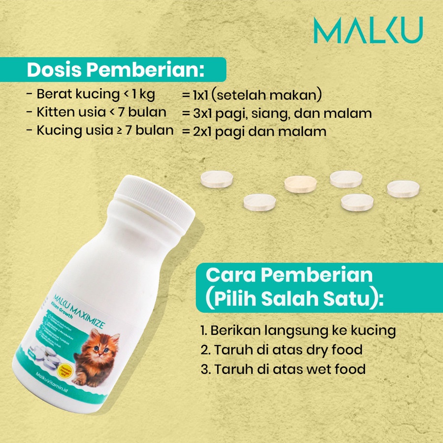 MALKU Maximize Kitten Growth Vitamin Pertumbuhan Kitten