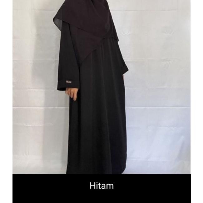 Gamis Gamis Abaya Turkey Polos Hitam Wanita Busui Simpel Terbaru Cantik - Hitam, L(B4V1) Abaya Saudi