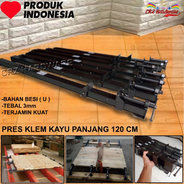 Klem Kayu 120 cm Catok U Clamp Rells Press Papan Kayu Bahan Besi U Tebal Kuat Dan Berkualitas