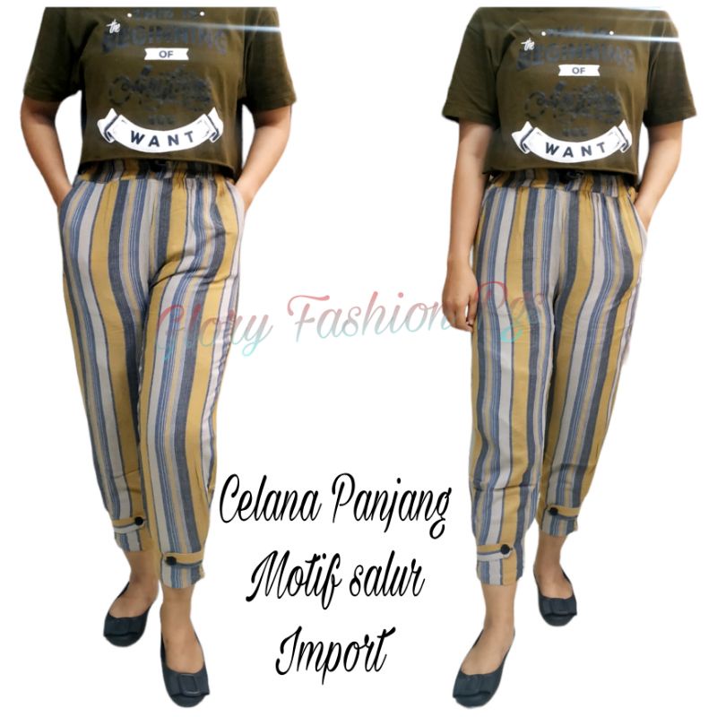 CELANA PANJANG REMAJA WANITA MOTIF SALUR CELANA JOGGER SALUR CELANA IMPORT CELANA SALUR CELANA PREMI